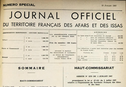 1er numéro du JO TFAI