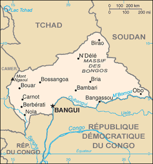 Carte du Centrafrique