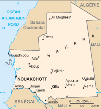 Carte mauritanie