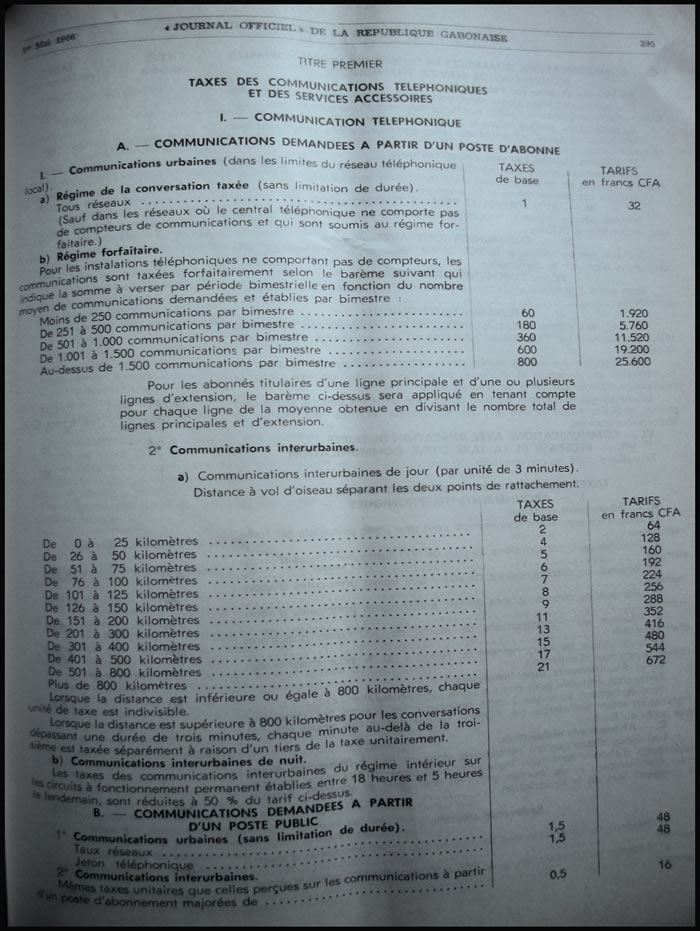 tarif postal du Gabon 1er mars 1966 page 6