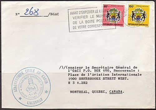 Courrier officiel timbres armoiries