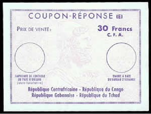 CRE Union Equatoriale des Postes 30 F CFA