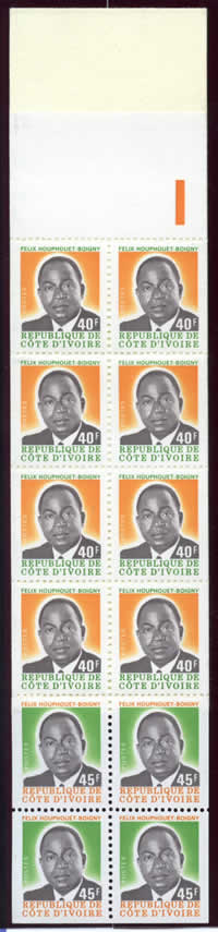 Carnet de timbres à l'effigie de Houphoet-Boigny