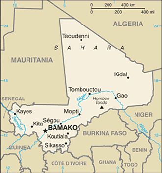 Carte Republique du Mali