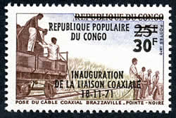 Timbre surchargé REPUBLIQUE POPULAIRE DU CONGO