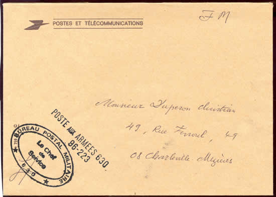 Lettre de service du BPM 630