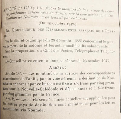 surtaxe aérienne via Nouméa