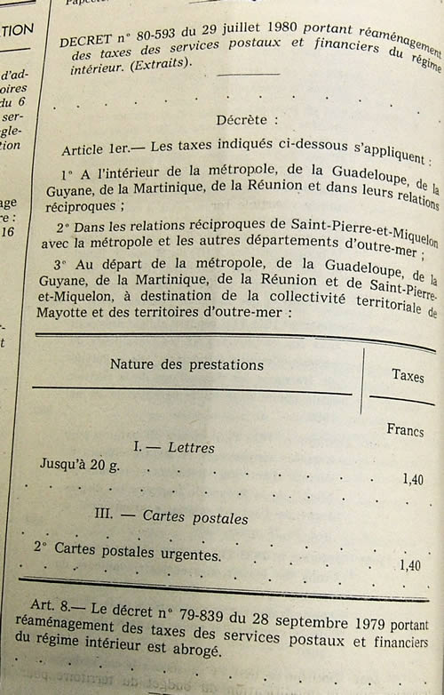 Tarif DOM
