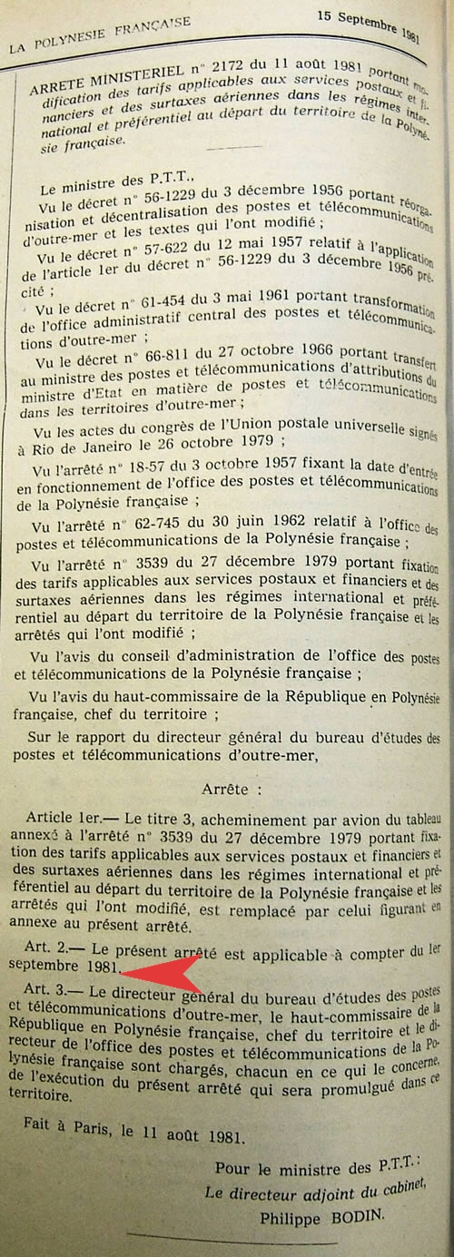 arrêté ministériel