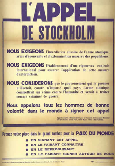 affiche de l'Appel de stockholm
