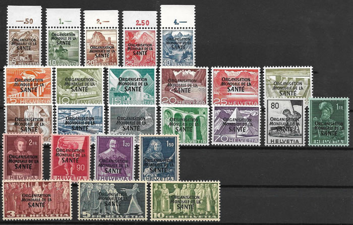 Timbres Suisse surchargéa OMS