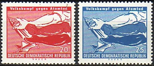 Timbres DDR contre mort atomique