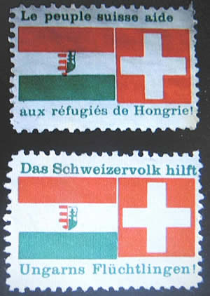 Vignettes suisses pour les réfugiés hongrois