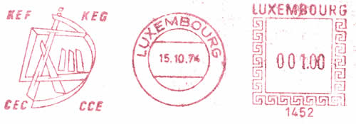 EMA CCE Postalia 1452 Luxembourg 4 sigles