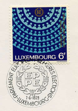 FDC du timbre du Luxembourg consacré à l'élection du Parlement Européen au suffrage universel
