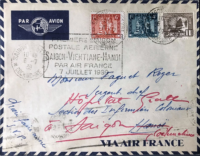 Premier vol Saigon Vientiane Hanoi 7 juillet 1939