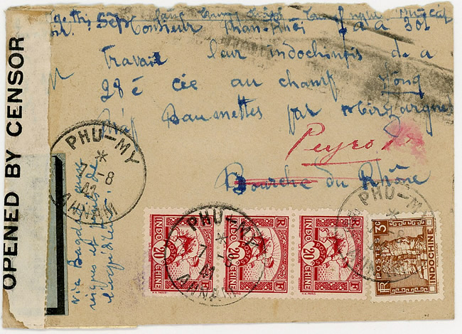 Lettre de Phu_My 1941 pour un travailleur indochinois aux Baumettes