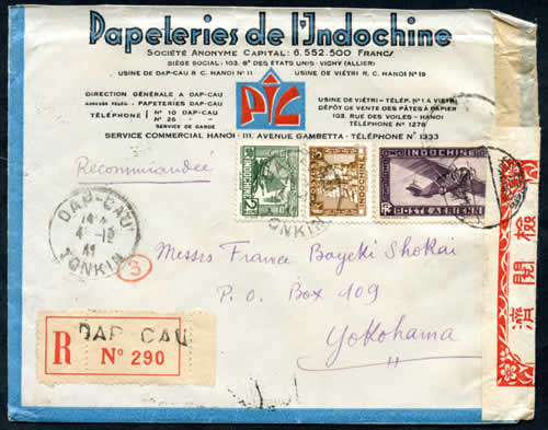 Lettre recommandée dap-Cau Yokohama