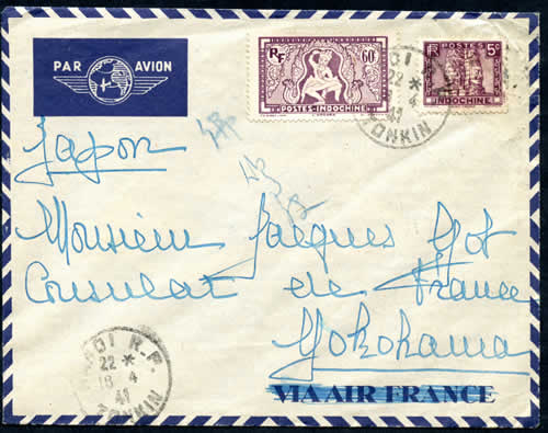 Lettre de Hanoi pour le Japon 1941