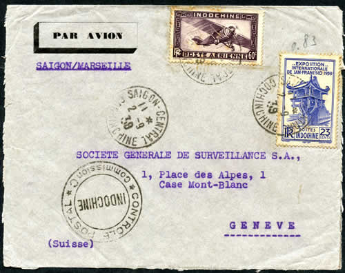 Lettre par avion pour Genéve
