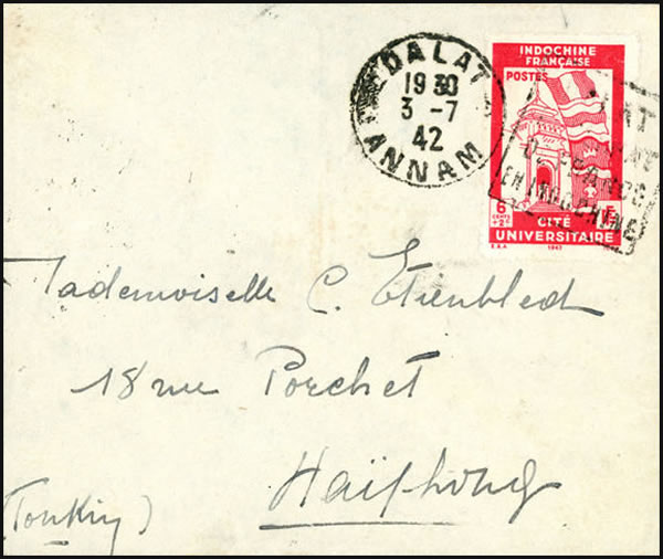 Lettre avec au verso pseudo-daguib ni germanophile, ni anglophile mais francophiles