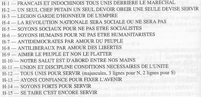 Nomenclature Desrousseaux des Pseudo-daguins politiques d'Indochine