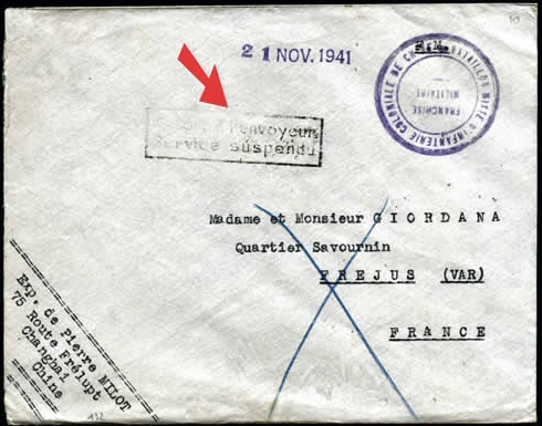 Lettre de Shanghai stoppée