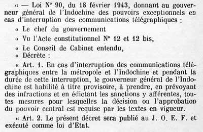 Loi sur les pouvoirs exceptionnels en cas d'interruption des liaisons