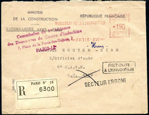 Lettre de la Commission des dommages de guerre 1965