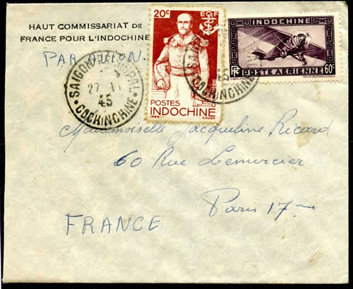 Lettre du Haut-Commissariat novembre 1945