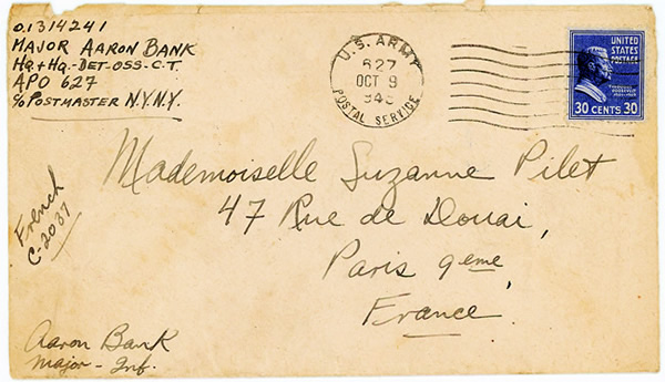 Lettre du major US Aaron Bank au Tonkin 1945