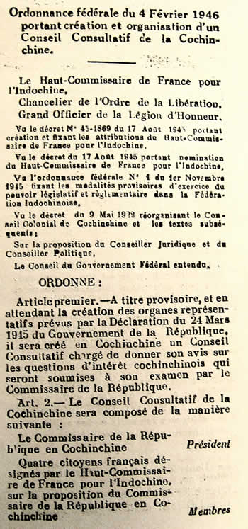 Conseil Consultatif Cochinchine