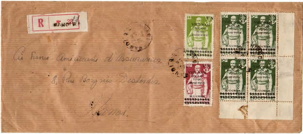 Lettre Recommandée avec Timbres Charner