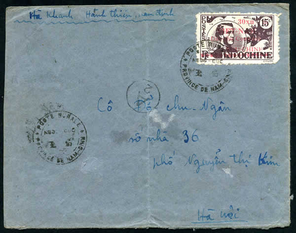 30xu sur lettre oblitérée Poste Rurale