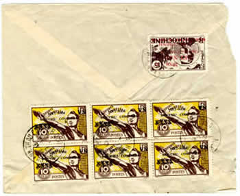 Lettre recommandée avec le 10 cts Jeunesse verso