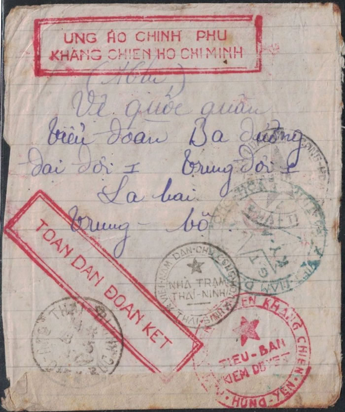 Lettre vietminh en franchise militaire 1947