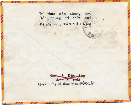 Aérogramme officiel Vietnamiens tout en vietnamien