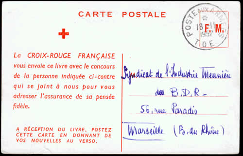 Carte remerciement Croix-Rouge