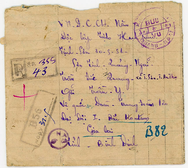 Lettre recommandée de la LK V affranchie à 15d