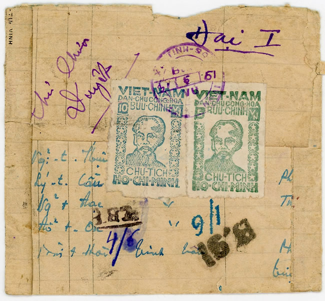 verso d'une lettrerecommandée de la LKV affranchie à 15