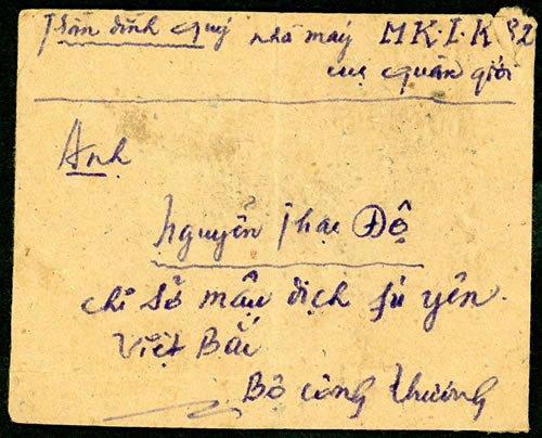 Lettre vietminh affranchie à 200d