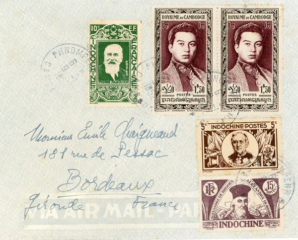 Affranchissement mixte cambodge indochine janvier 1952