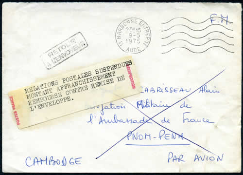 Retour à l'envoyeur cambodge 1975