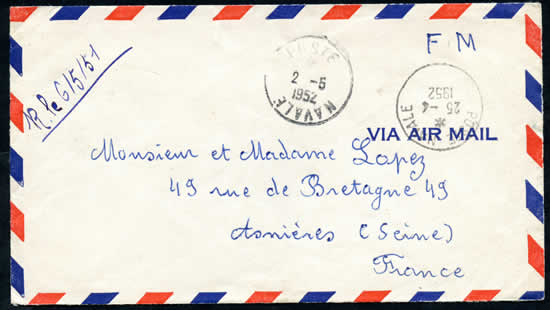 Deux cachets différents "POSTE NAVALE sur un même pli