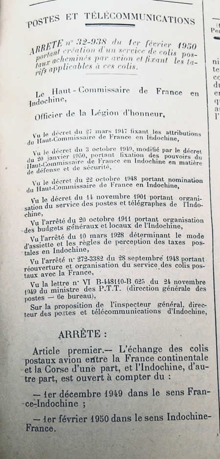 tarifs colis postaux avion