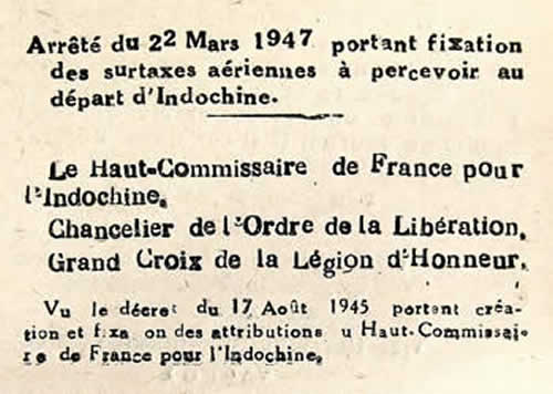 Tarif 22 mars 1947