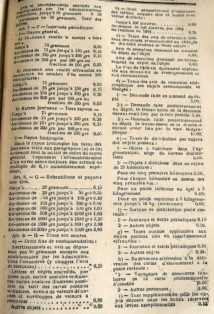 Tarif 8 novembre 1946