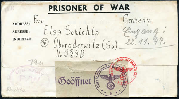 formulaire prisonnier allemand