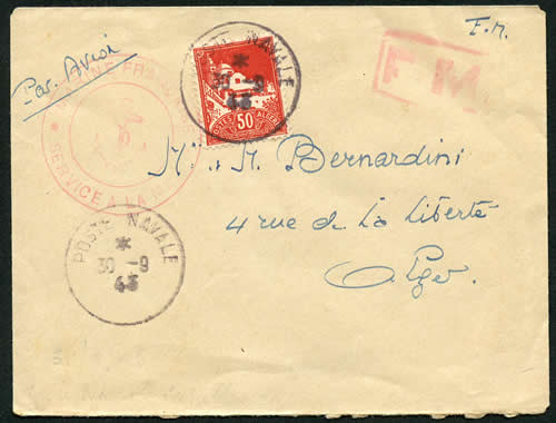 cachet POSTE NAVALE muet 1943