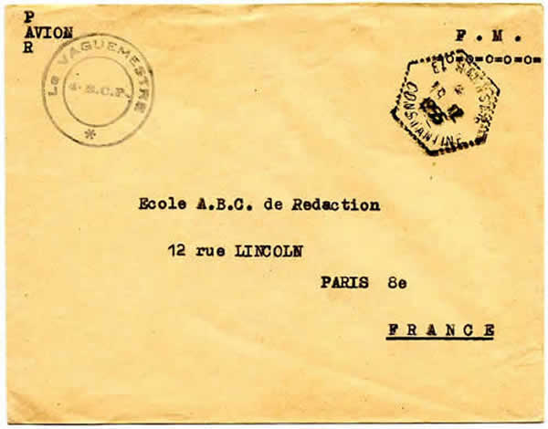 Lettre en Franchise fin 1955